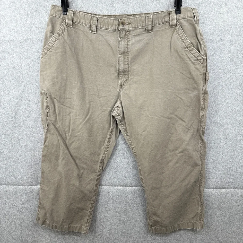 Carhartt Pants Mens 46x33 (actual 44x25) Tan Loose Original Fit Cargo Carpenter - Picture 2 of 9